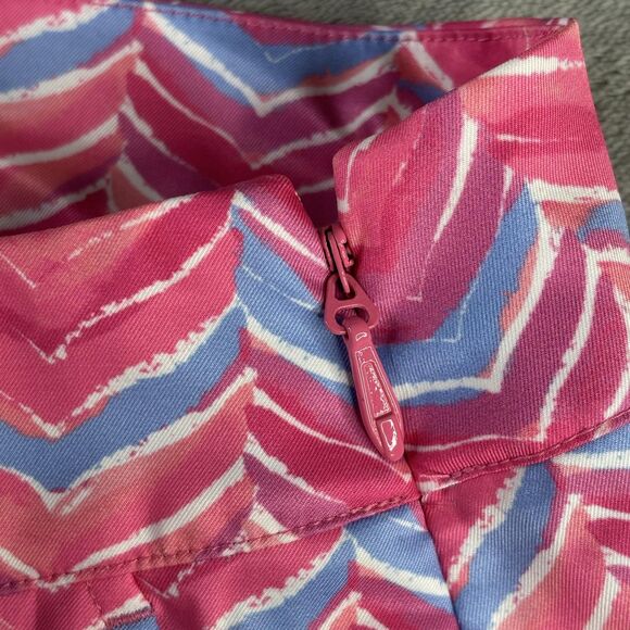 Vineyard Vines Skort Womens 12 Pink Blue Chevron Golf Tennis Stretch Pockets - Picture 15 of 16